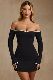 Alba | Vestito nero con spalle scoperte