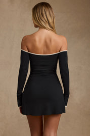 Alba | Vestito nero con spalle scoperte