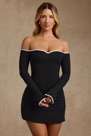 Alba | Vestito nero con spalle scoperte